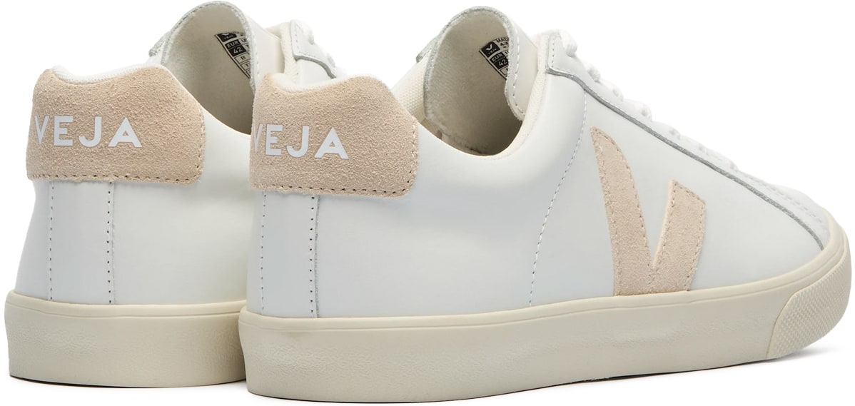 VEJA: Blanc Esplar Logo Cuir Blanc - 3