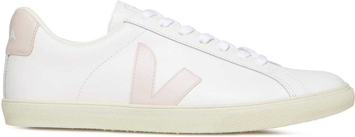 VEJA: White Esplar Logo Leather - 1