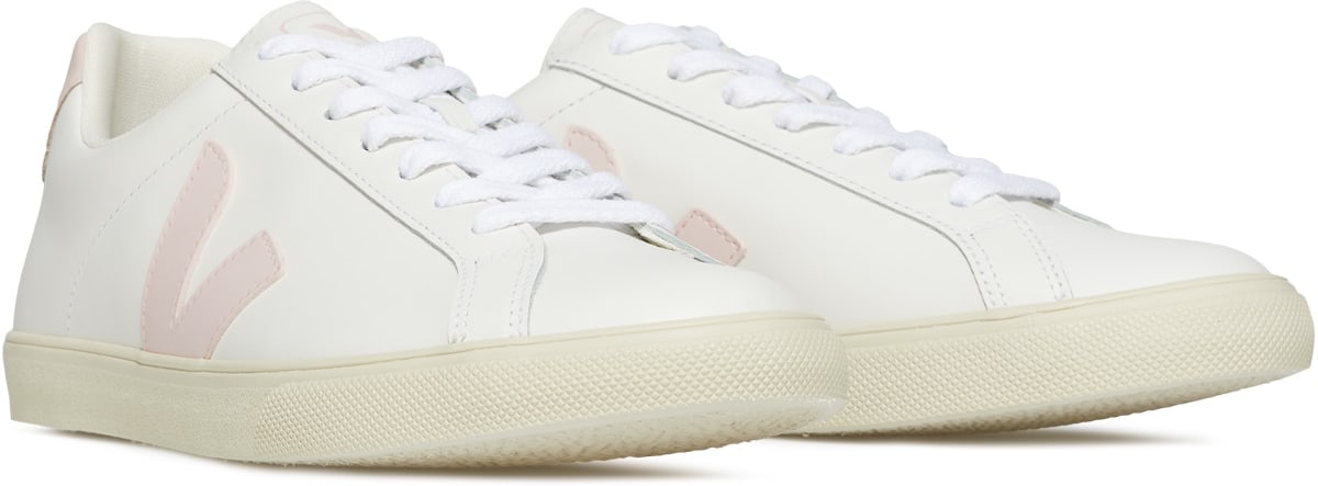 VEJA: White Esplar Logo Leather - 3