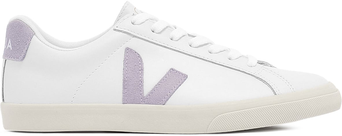 VEJA: Blanc Esplar Logo Cuir Blanc - 1