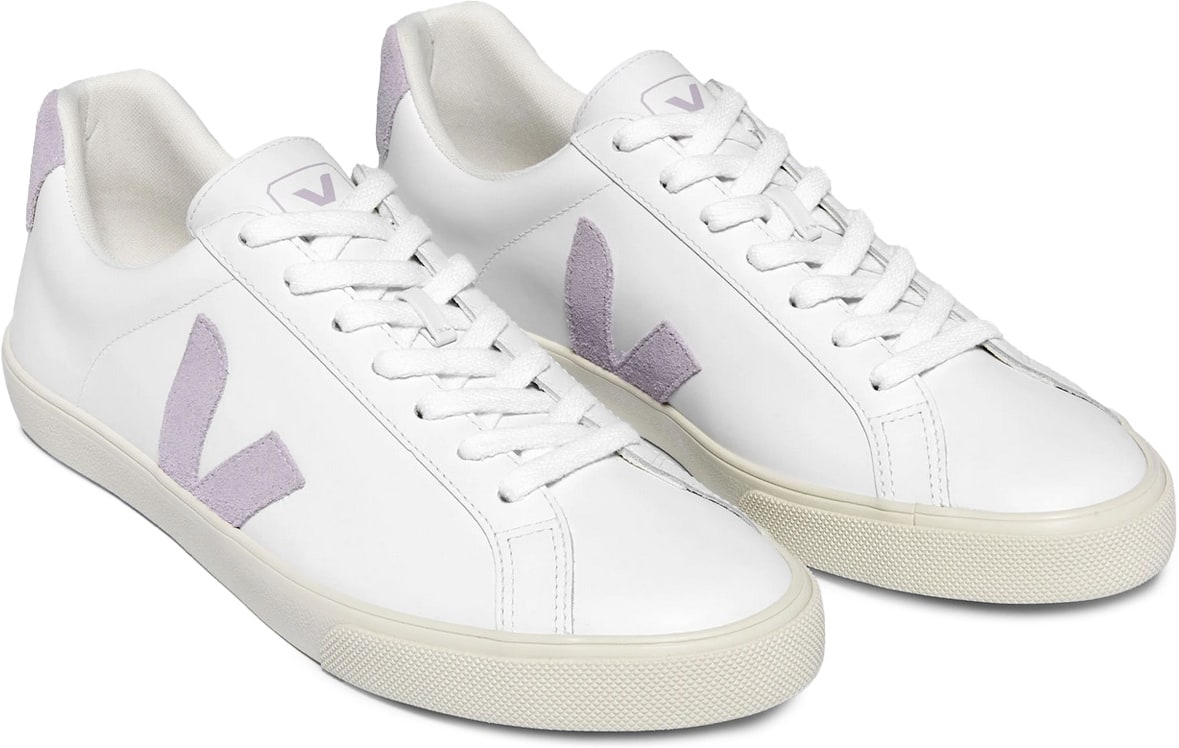 VEJA: Blanc Esplar Logo Cuir Blanc - 2