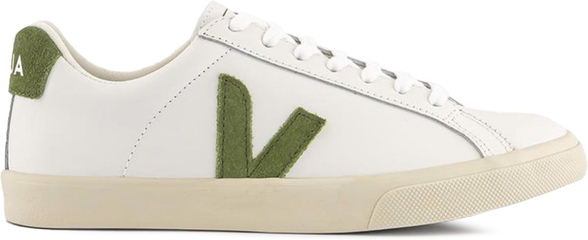 VEJA: Blanc Esplar Logo Cuir Blanc - 1
