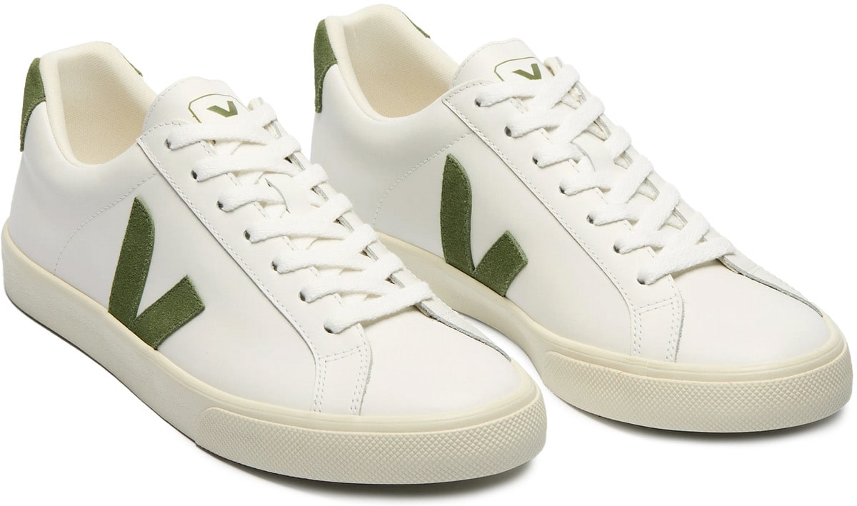 VEJA: Blanc Esplar Logo Cuir Blanc - 2