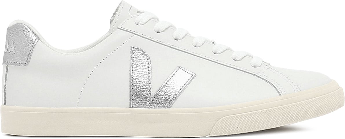 VEJA: Blanc Esplar Logo Cuir Blanc - 1