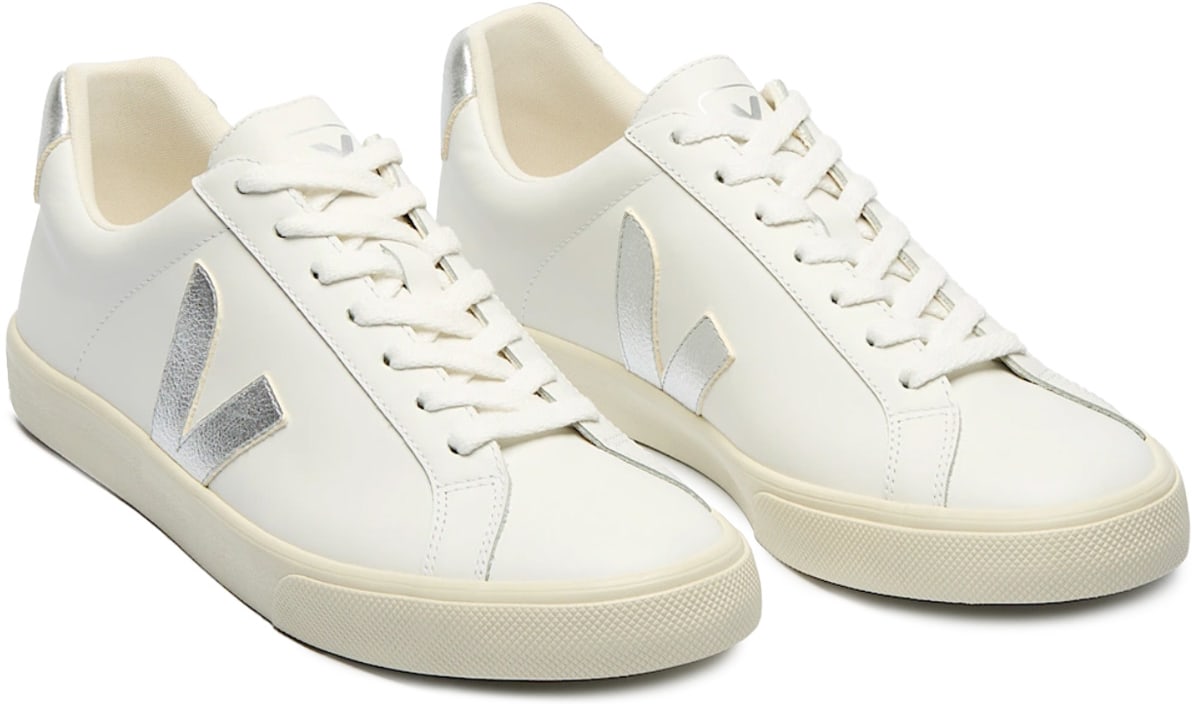 VEJA: Blanc Esplar Logo Cuir Blanc - 2
