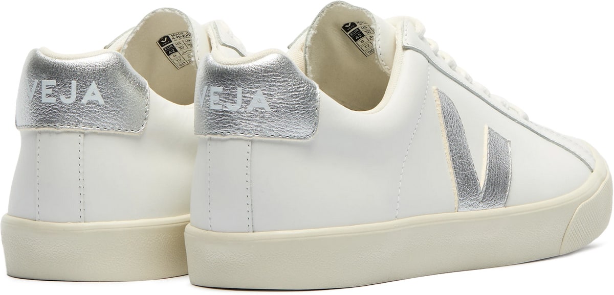 VEJA: Blanc Esplar Logo Cuir Blanc - 3