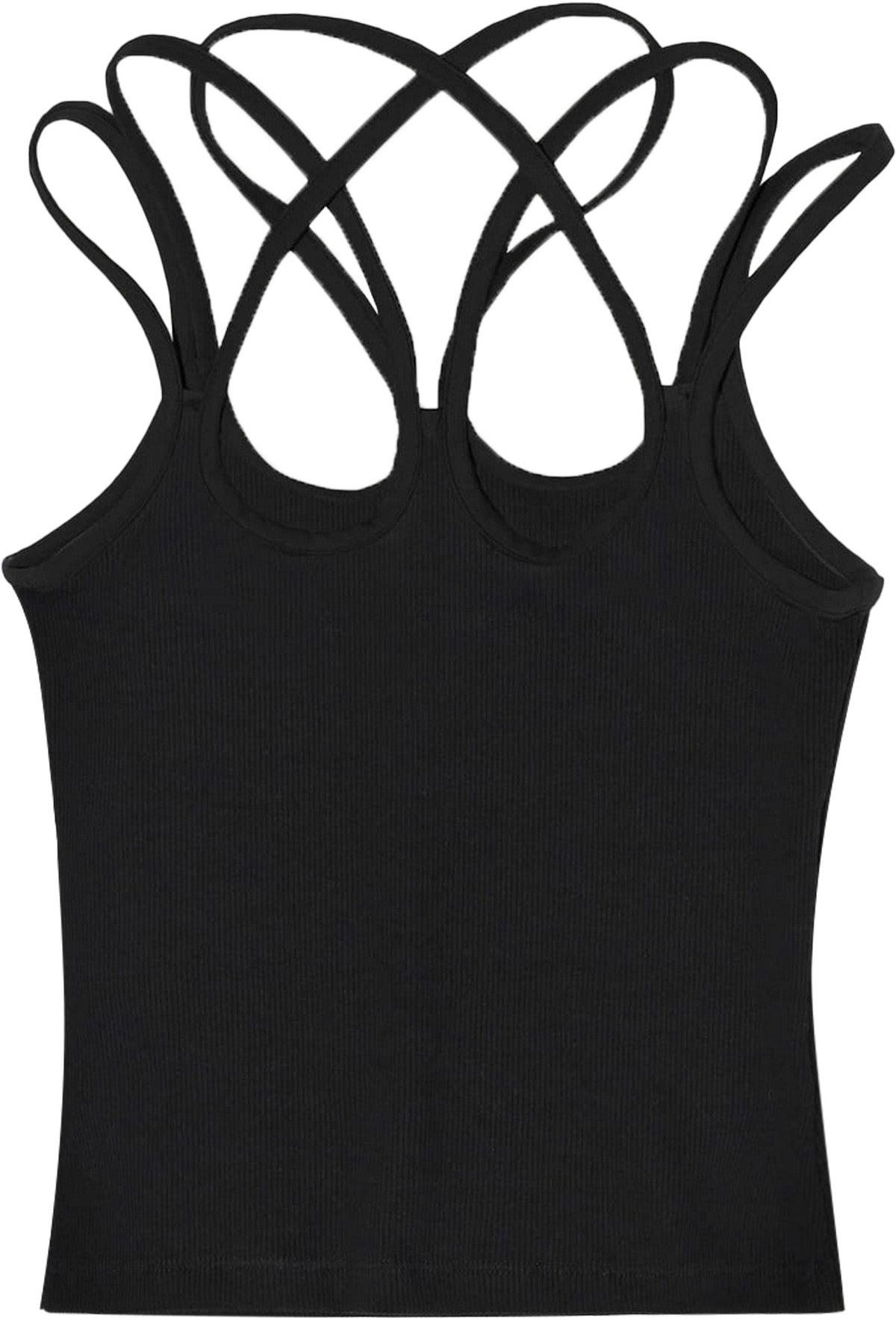 AVAVAV: Black Strap Tank Top - 1