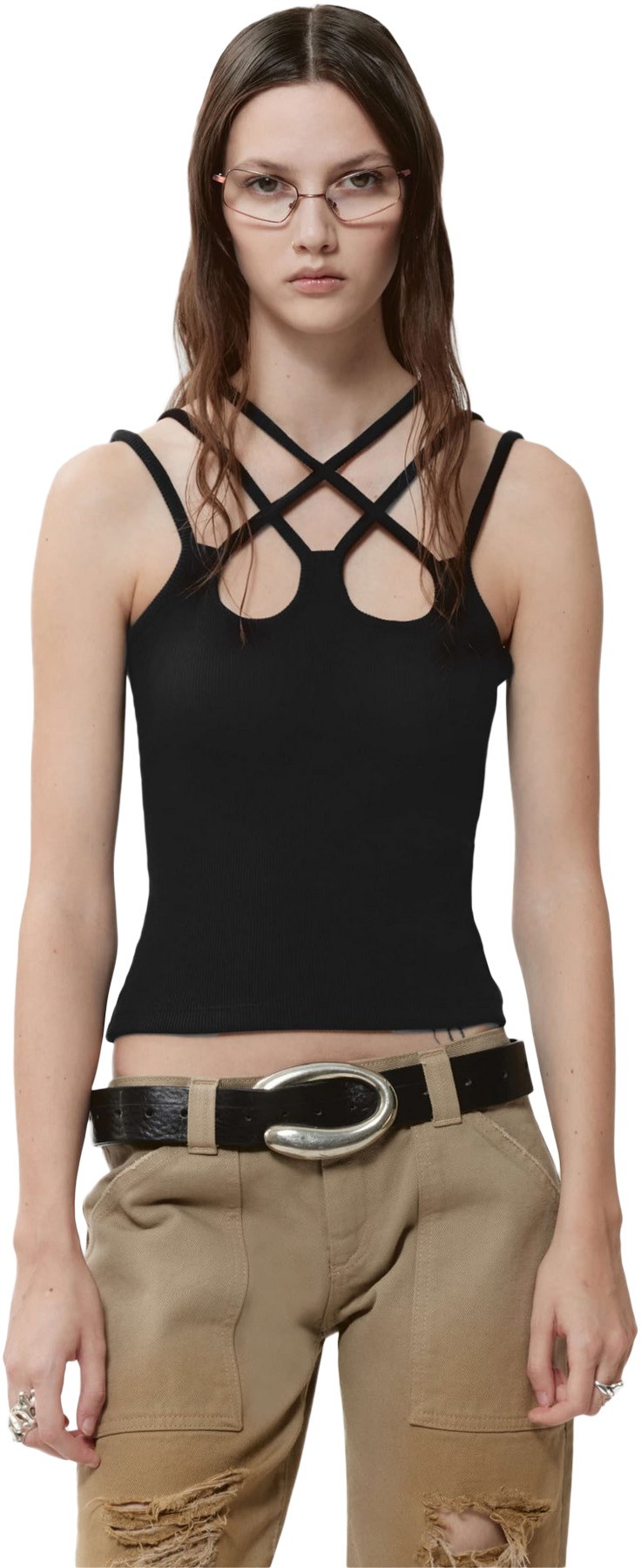 AVAVAV: Black Strap Tank Top - 2