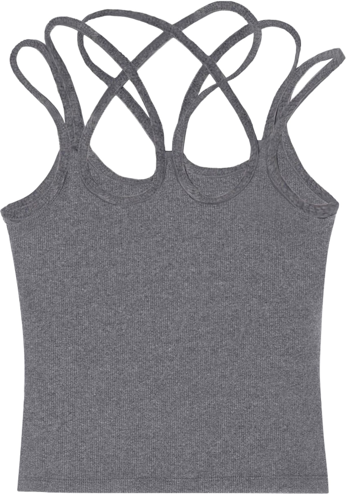 AVAVAV: Grey Strap Tank Top - 1