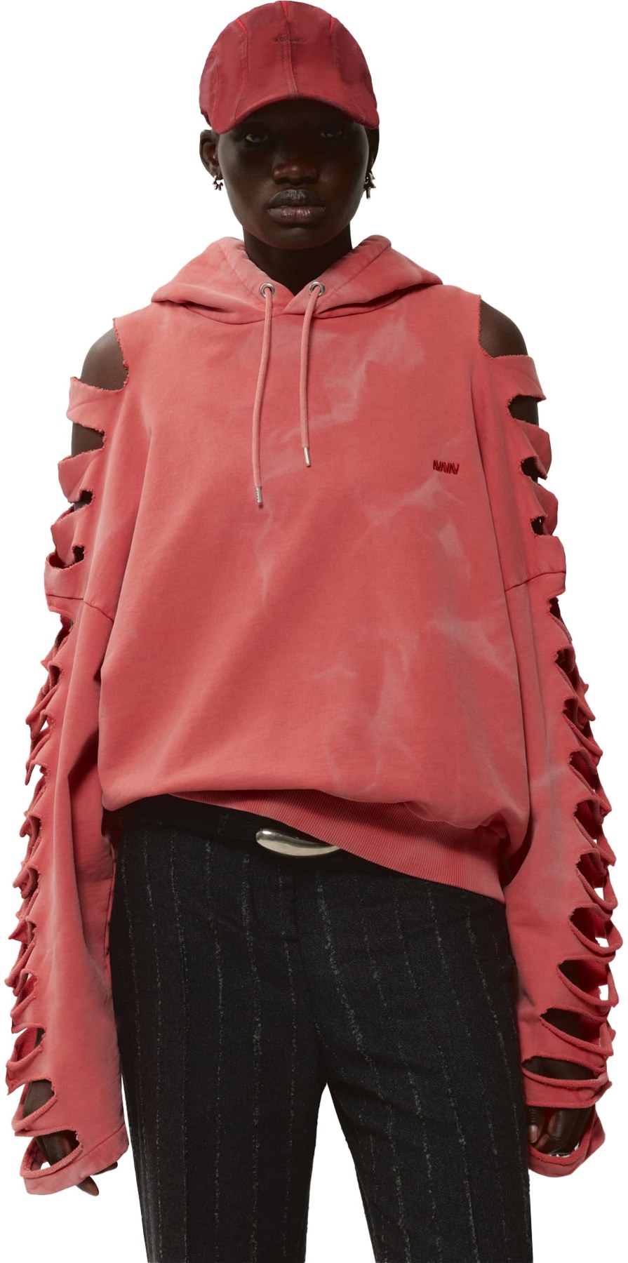 AVAVAV: Red Cutout Hoodie - 2