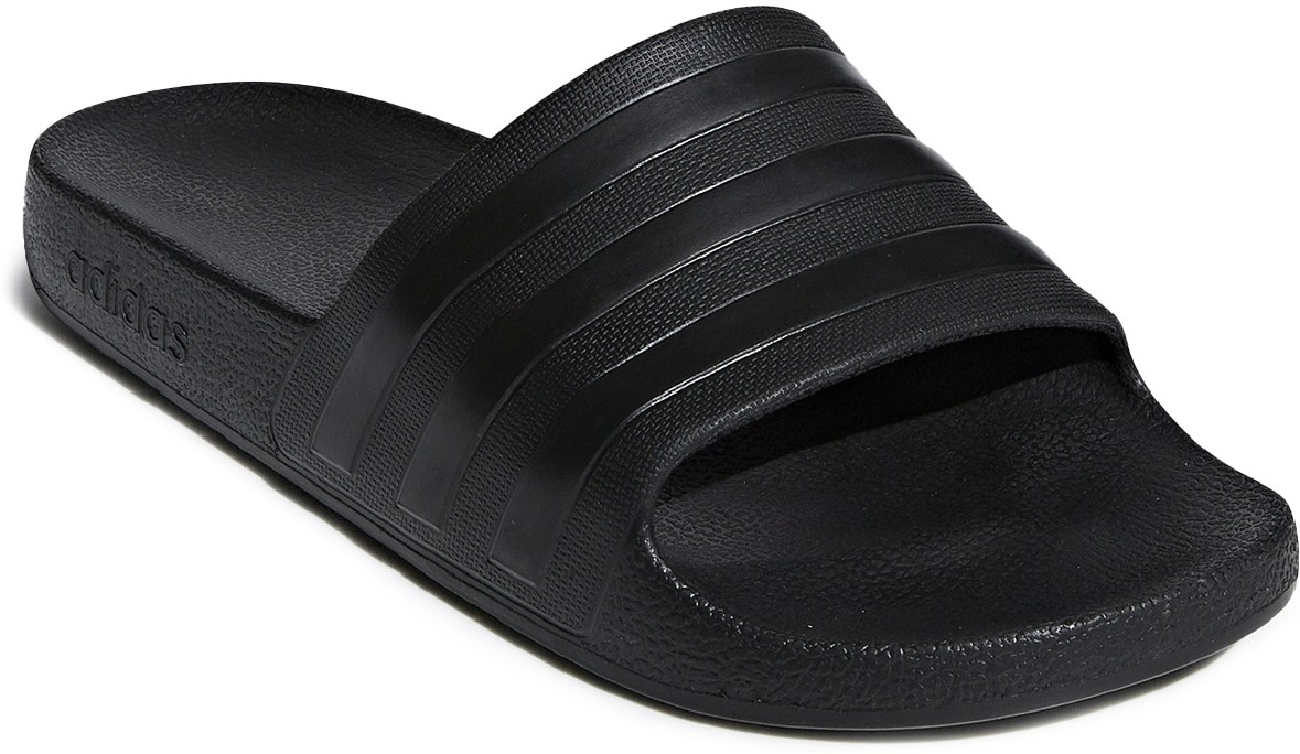 adidas Originals: Black Adilette Aqua - 3