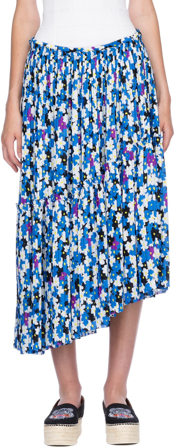 Kenzo: Multicolor Asymmetrical 'Jackie Flowers' Skirt - 1