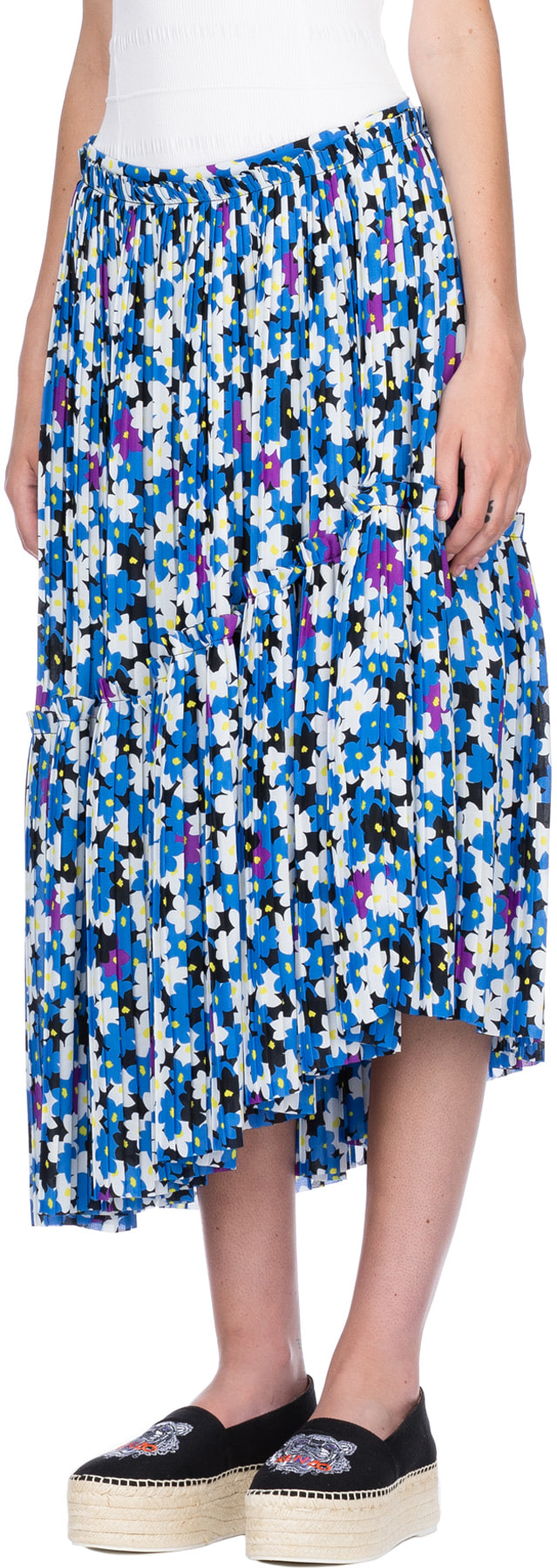 Kenzo: Multicolor Asymmetrical 'Jackie Flowers' Skirt - 2