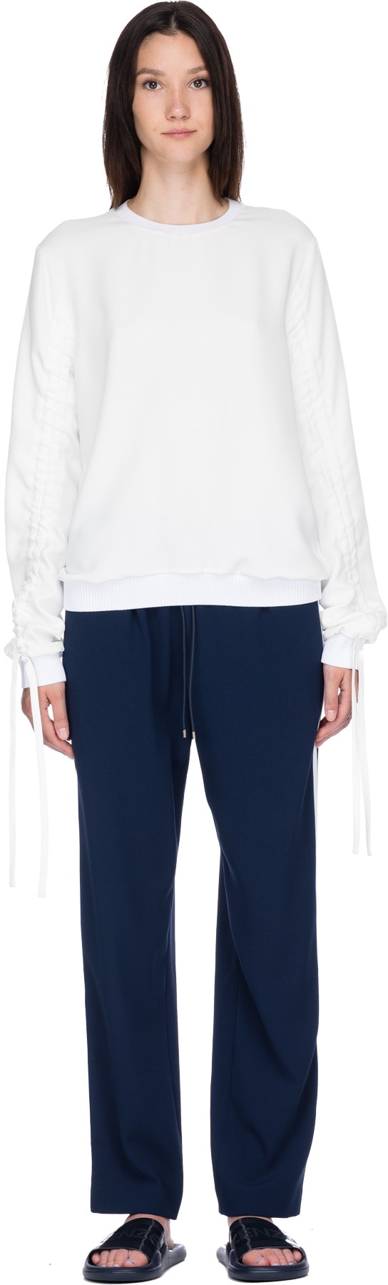 Kenzo: White 'Hyper Kenzo' Gathered Sleeve Sweater - 1