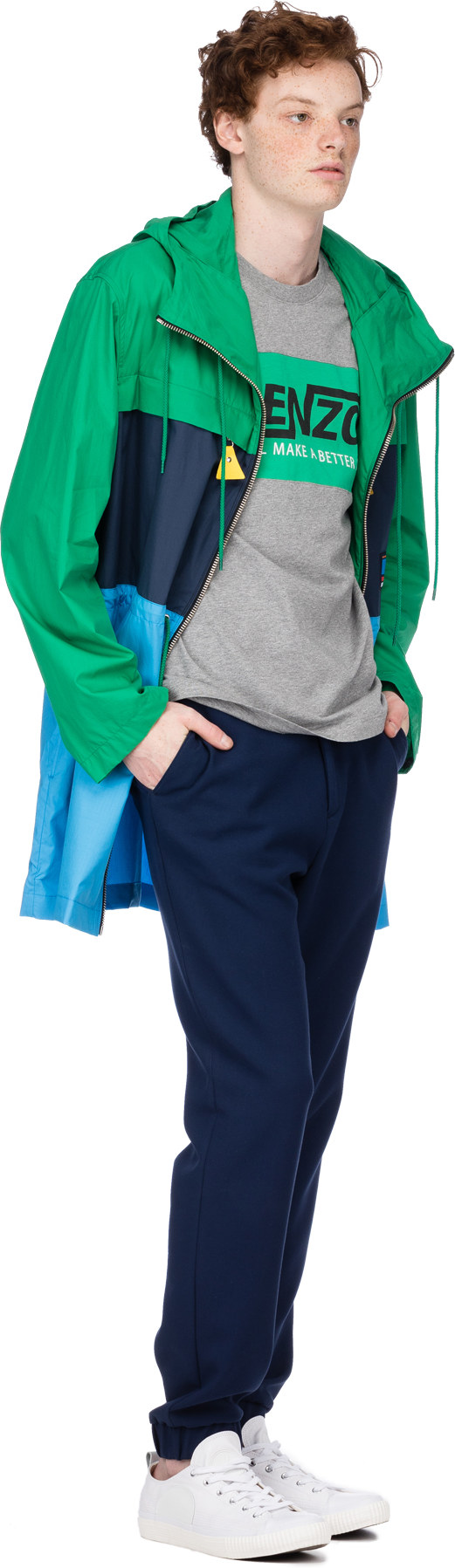 Kenzo: Green 'Hyper Kenzo' Colorblock Parka - 4