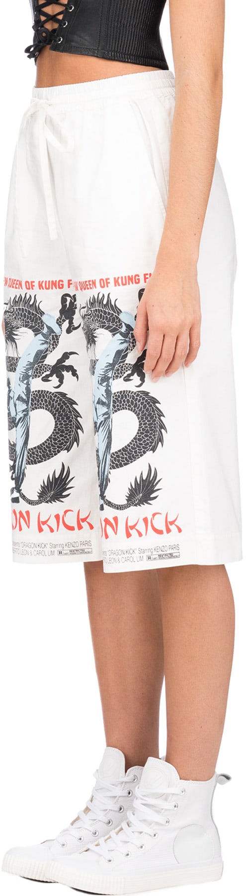 Kenzo: White 'Dragon Kick' Culottes - 2