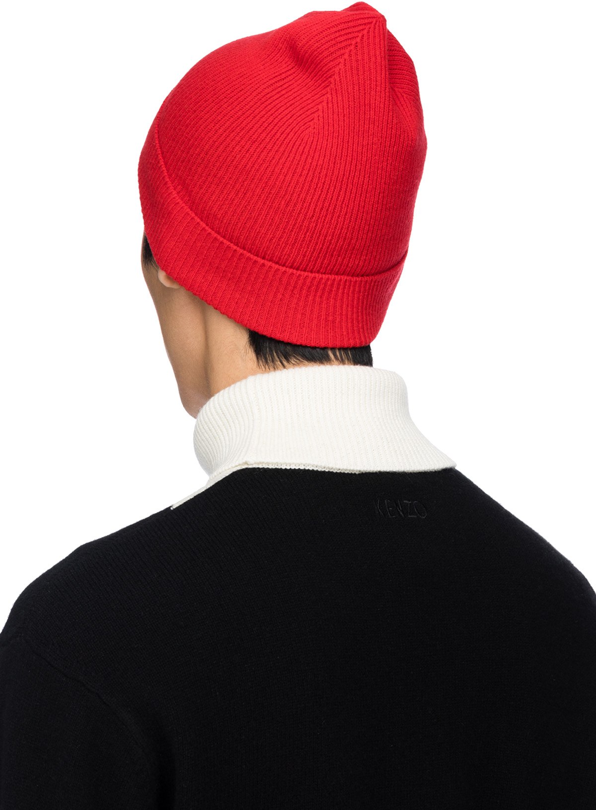 Kenzo: Red 'Bamboo Tiger' Beanie - 3