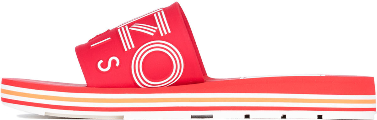 Kenzo: Red Papaya Flat Mules - 2