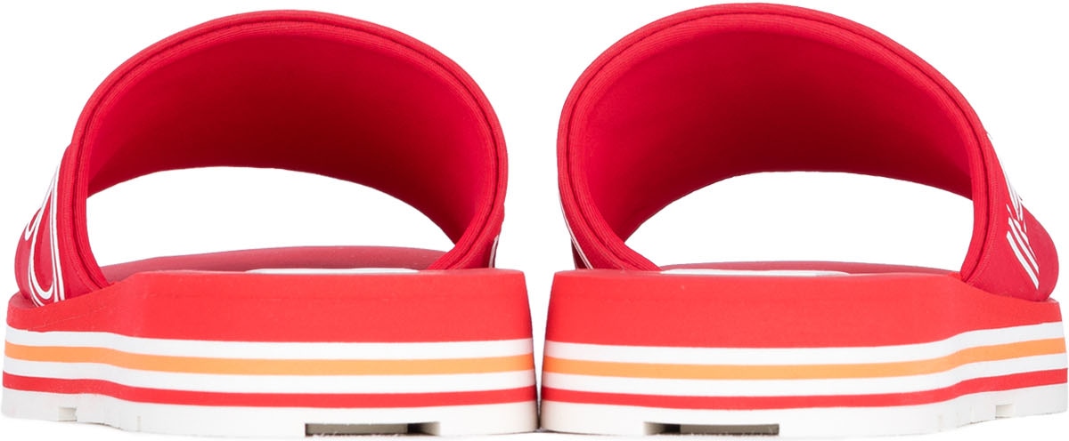 Kenzo: Red Papaya Flat Mules - 5
