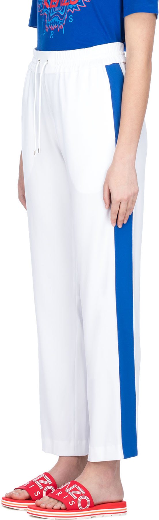 Kenzo: White Crepe Fluid Pants - 2