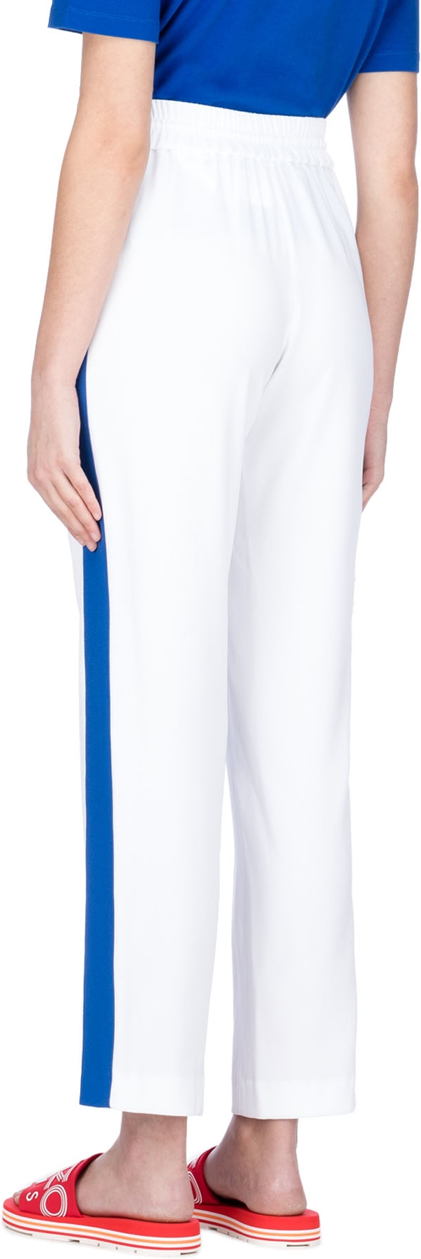 Kenzo: White Crepe Fluid Pants - 3