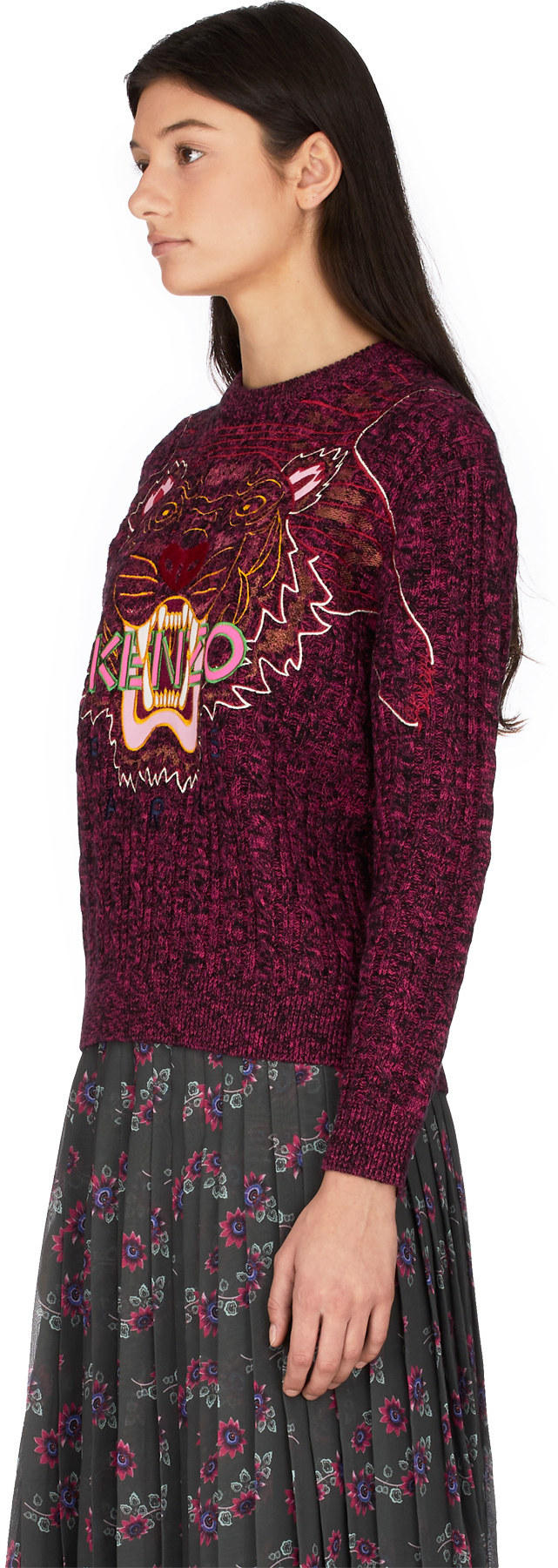 Kenzo: Pink 'Claw Tiger' Knit Pullover - 2
