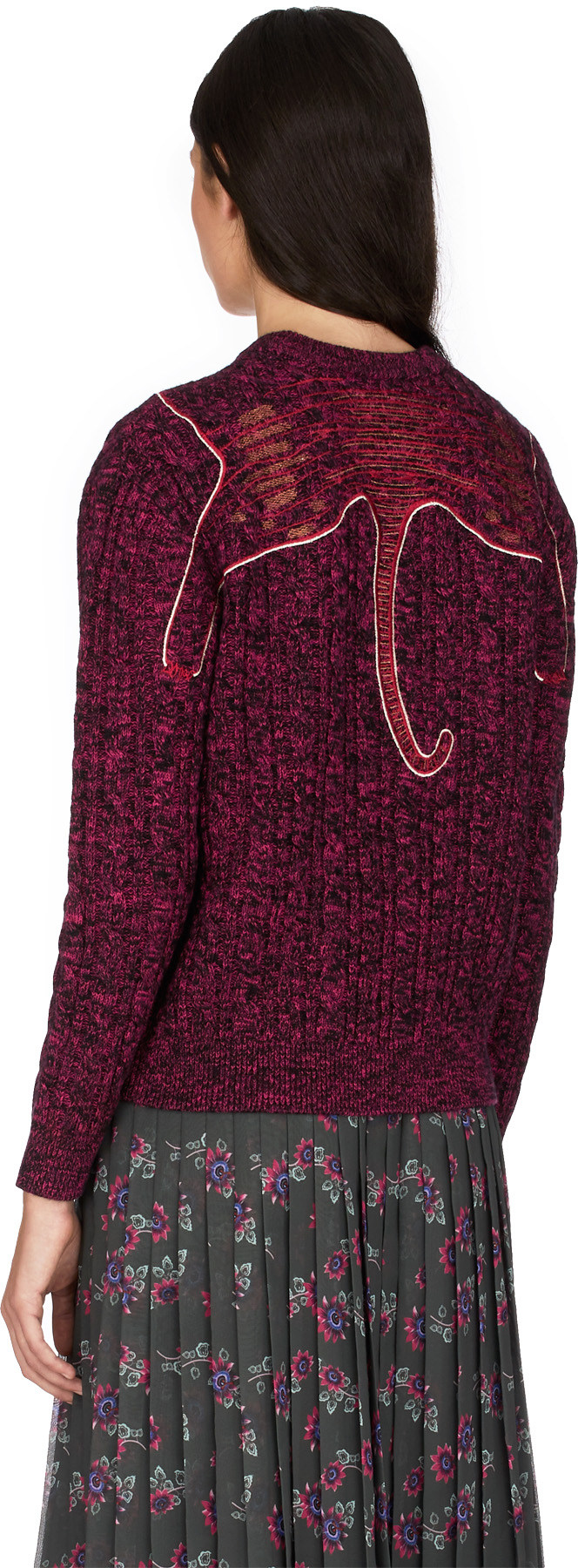 Kenzo: Pink 'Claw Tiger' Knit Pullover - 3