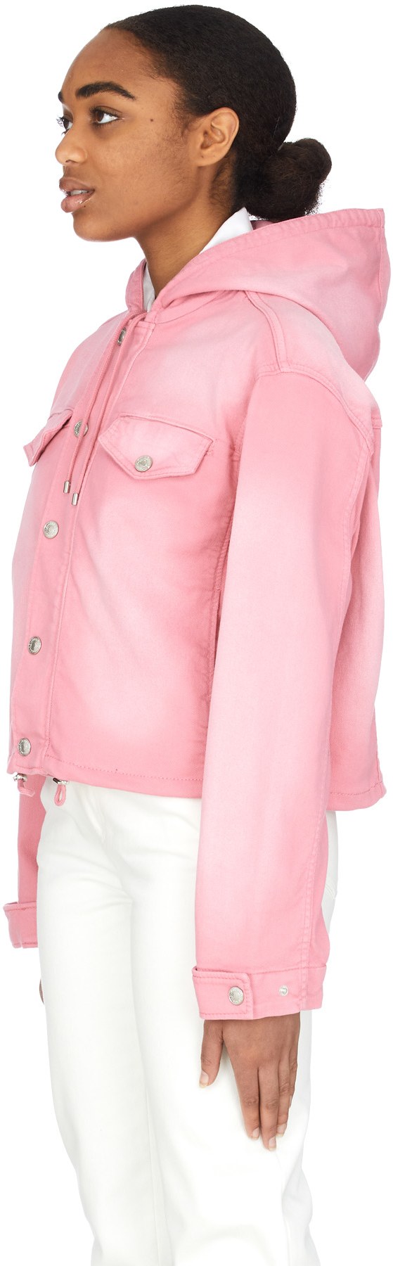 Kenzo: Pink Hooded Denim Jacket - 2