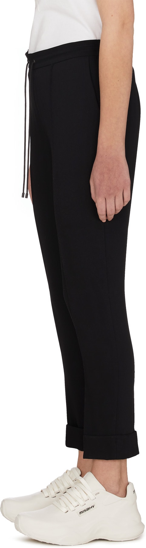 Kenzo: Noir Pantalon en Crêpe Plissé Noir - 2