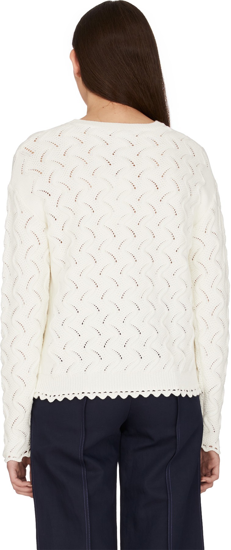 Kenzo: Blanc Pull en Maille Blanc - 3