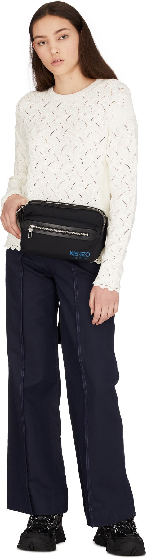 Kenzo: Blanc Pull en Maille Blanc - 4