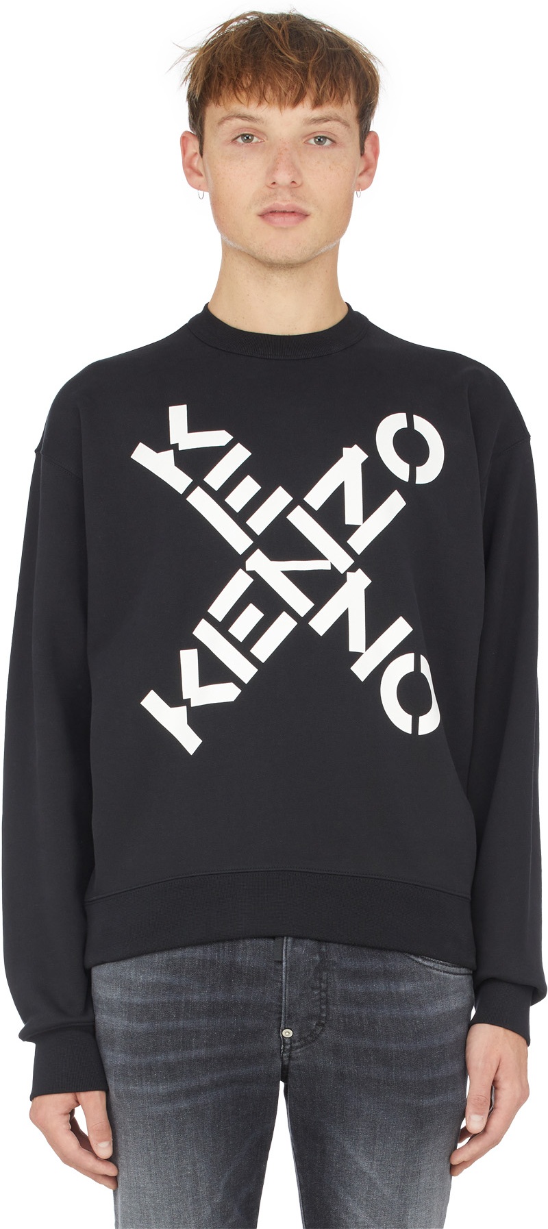 Kenzo: Black Kenzo Sport 'Big X' Pullover Sweater - 1
