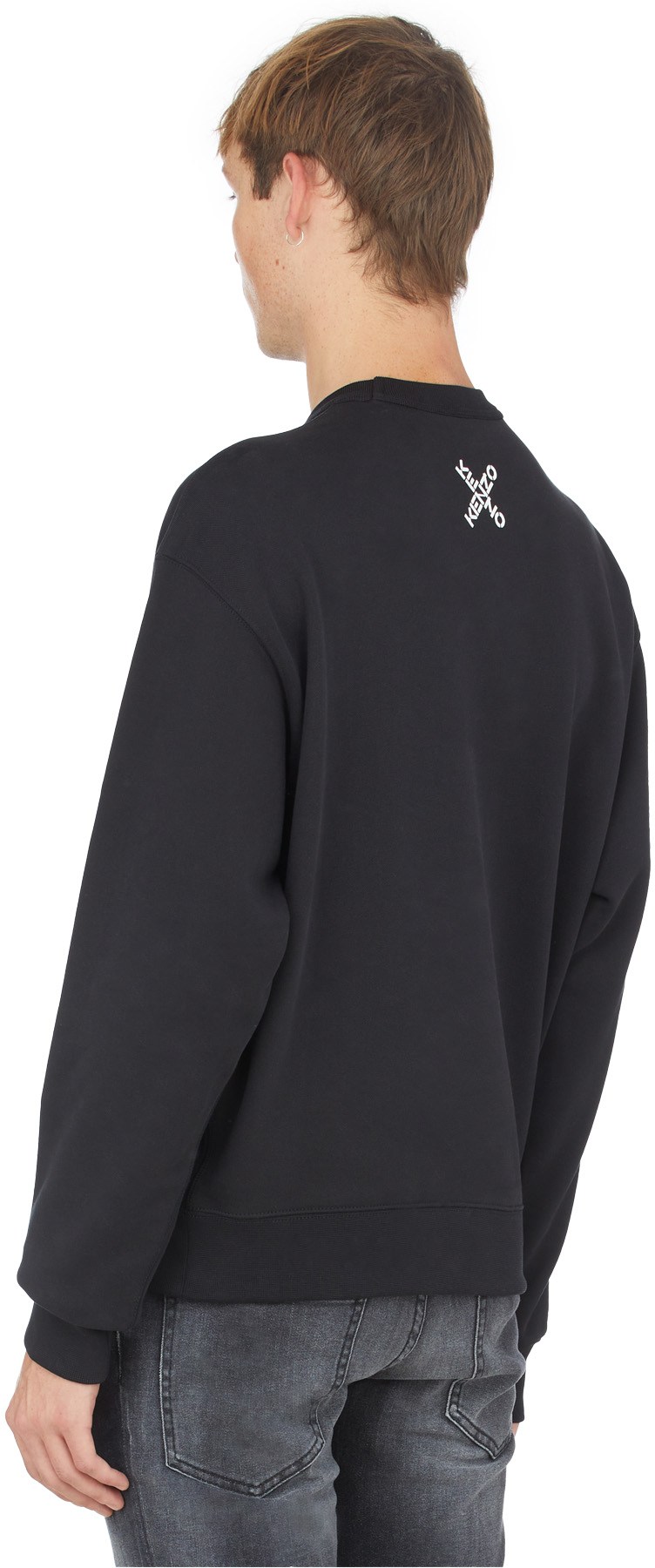 Kenzo: Black Kenzo Sport 'Big X' Pullover Sweater - 3