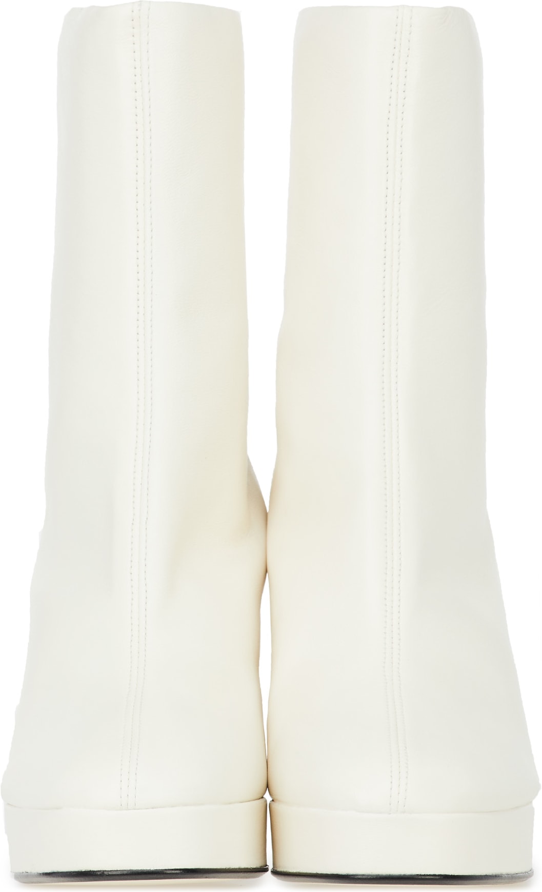 Kenzo: Neutrals Glove High Heeled Mid Boot - 3