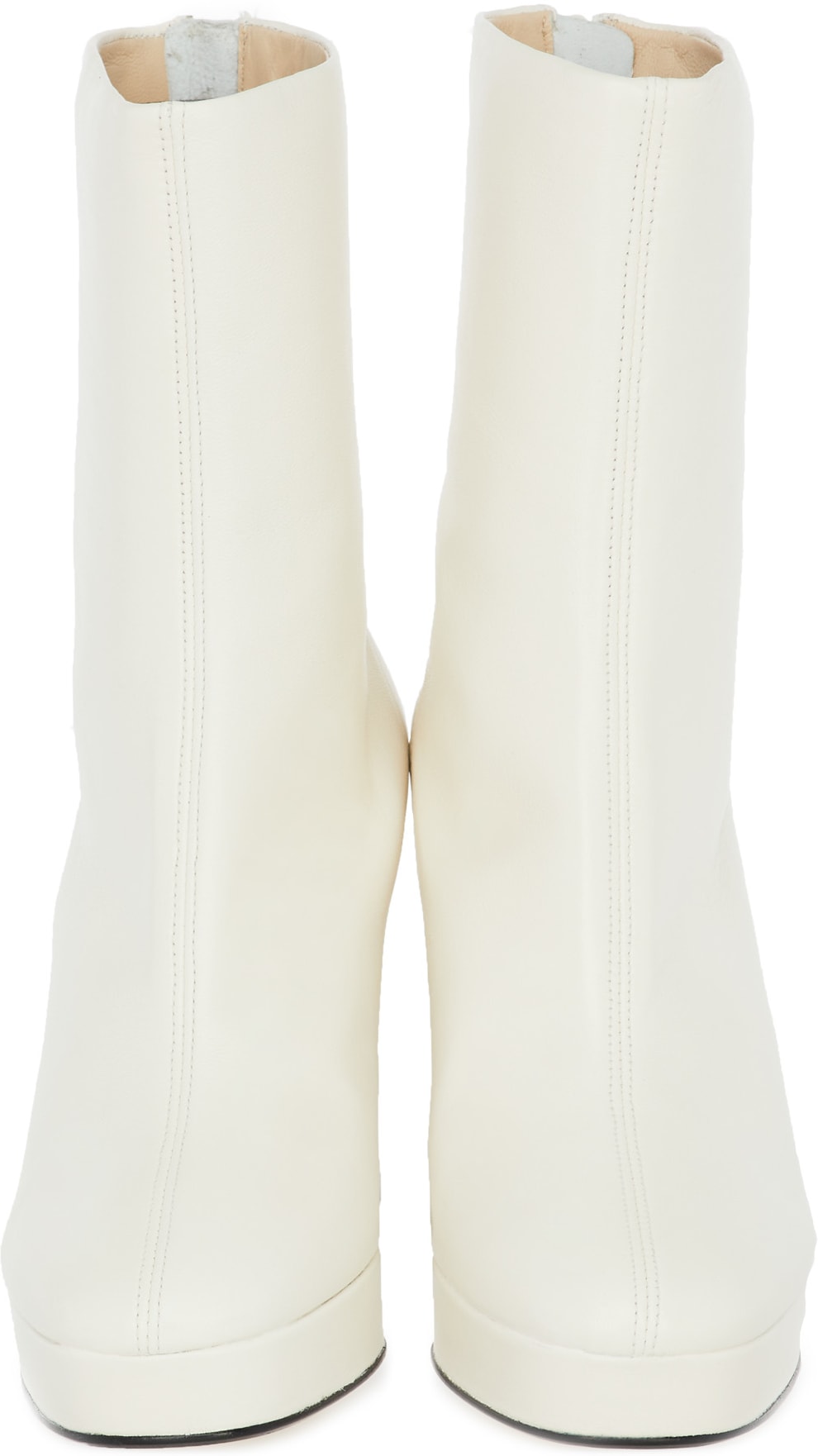 Kenzo: Neutrals Glove High Heeled Mid Boots - 4