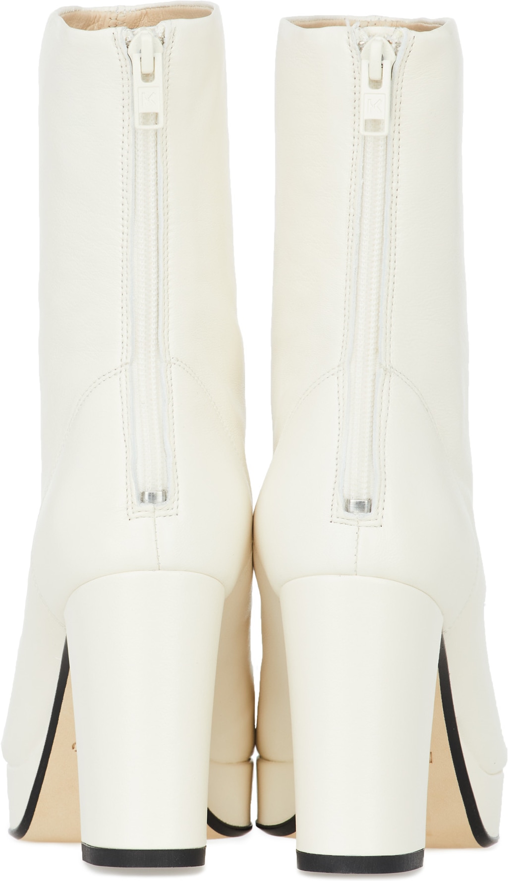 Kenzo: Neutrales Bottines à Plateau en Cuir Neutrales - 5