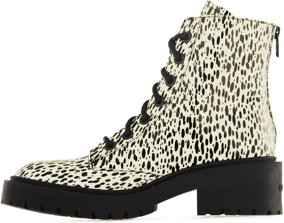 Kenzo: Multicolor Pike Leopard Leather Lace Up Boots - 2