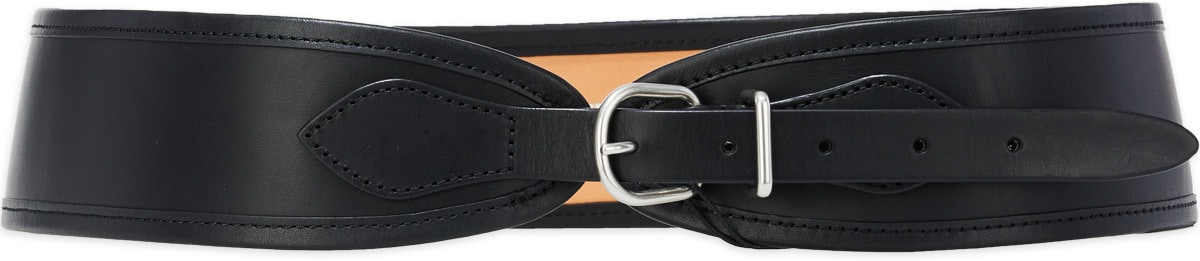 Kenzo: Black Leather Belt - 1