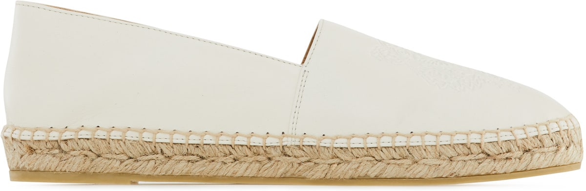 Kenzo: Neutrals Tiger Leather Espadrilles - 1