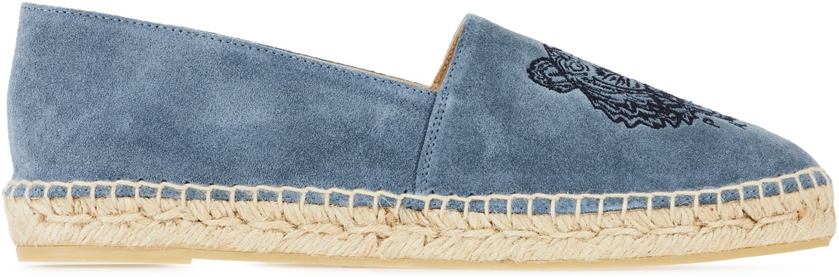 Kenzo: Bleu Espadrilles en Daim Tigre Bleu - 1