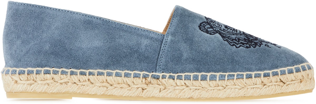 Kenzo: Blue Suede Tiger Espadrilles - 1