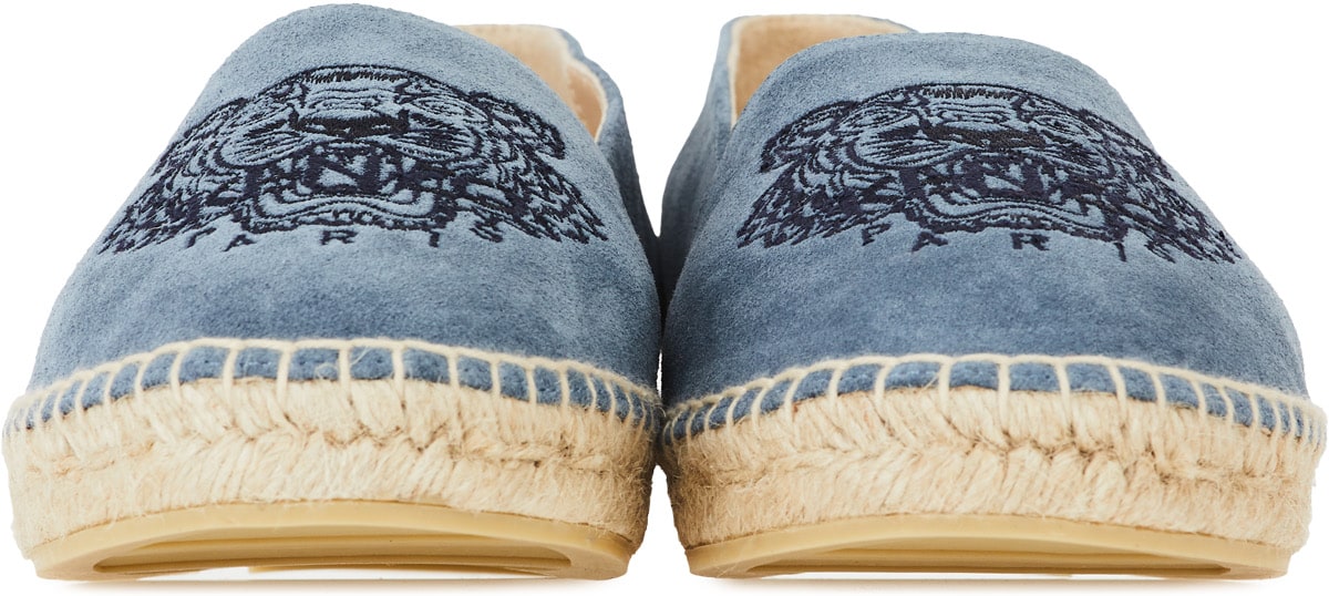 Kenzo: Blue Suede Tiger Espadrilles - 3