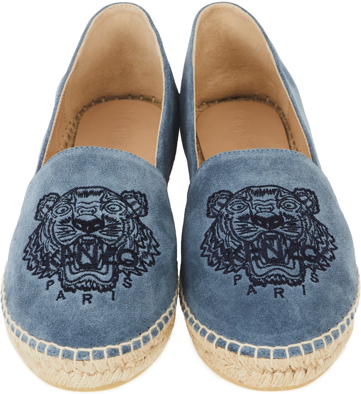 Kenzo: Blue Suede Tiger Espadrilles - 4