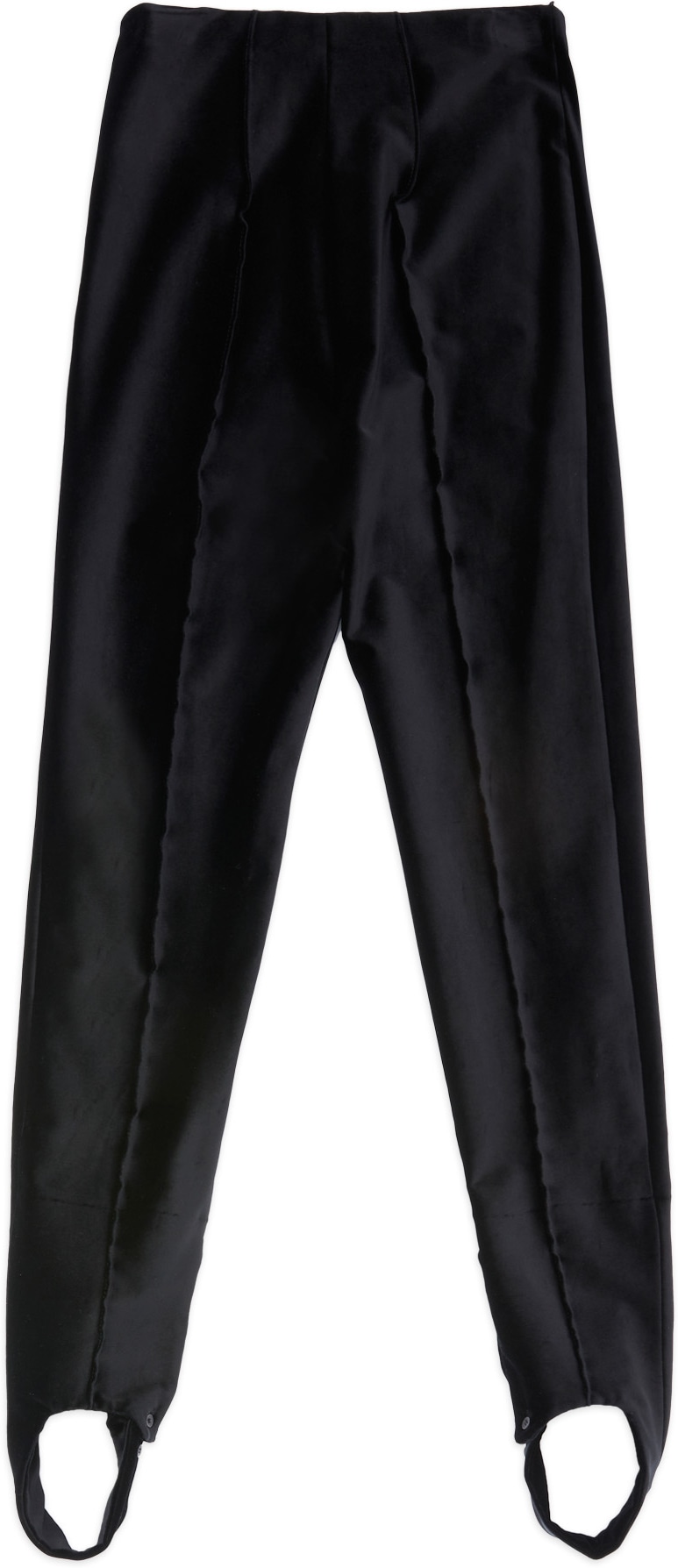 Kenzo: Black Velour Stirrup Leggings - 2