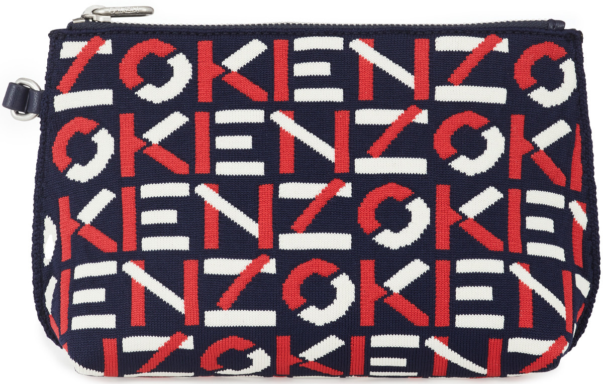 Kenzo: Red Skuba Monogram Logo Gusset Clutch - 1