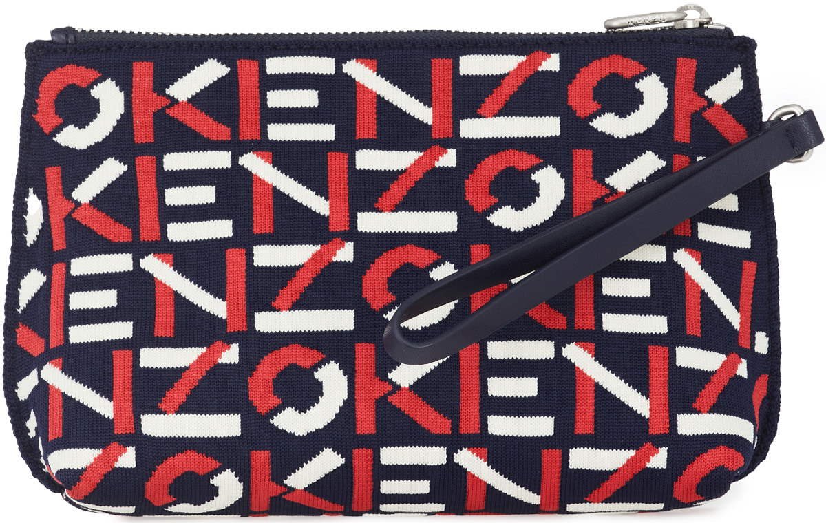 Kenzo: Red Skuba Monogram Logo Gusset Clutch - 2