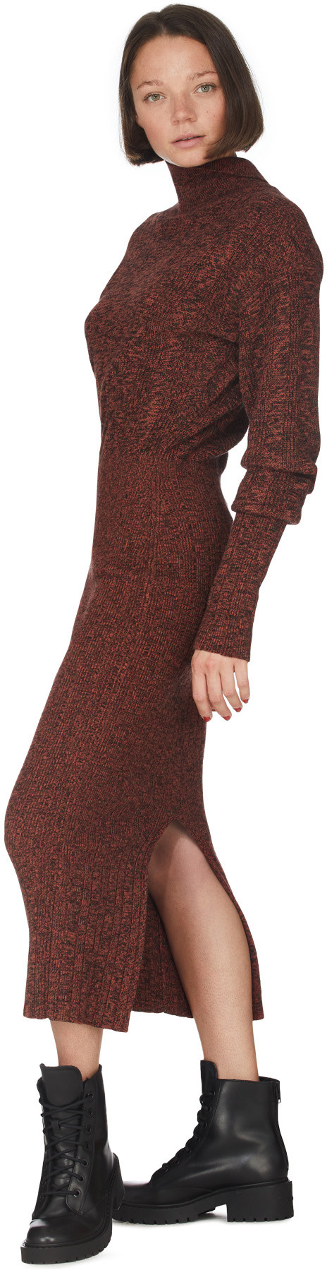 Kenzo: Red Textured Knit Long Dress - 4