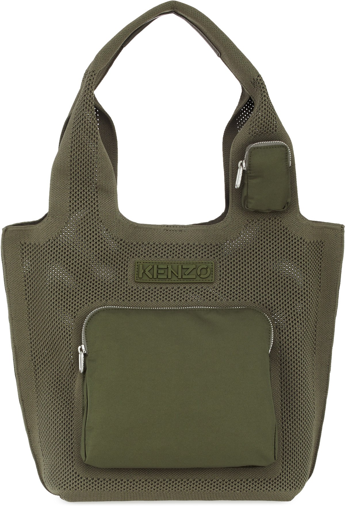 Kenzo: Green Skuba Small Tote Bag - 1