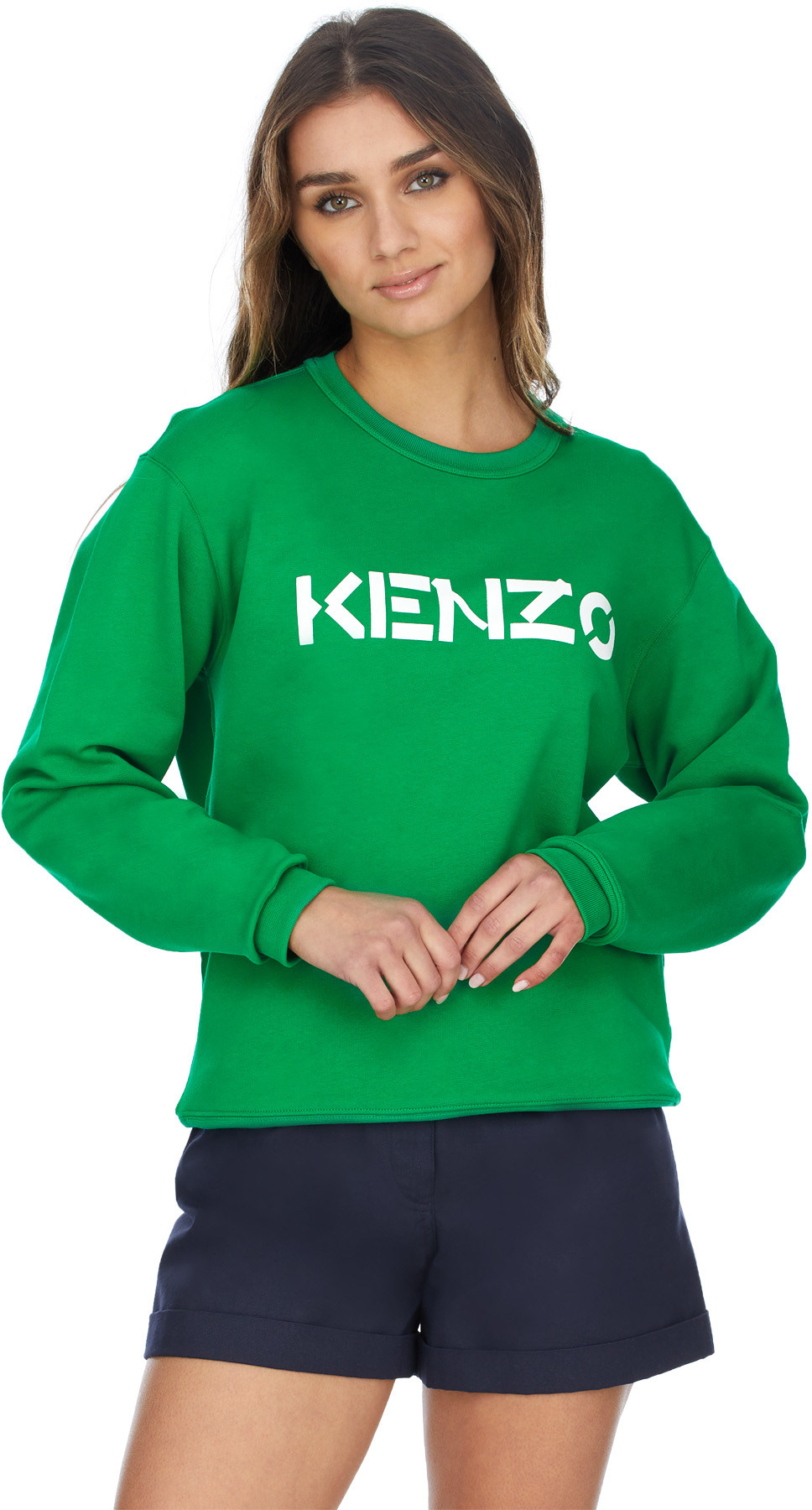 Kenzo: Green Logo Pullover Sweater - 3