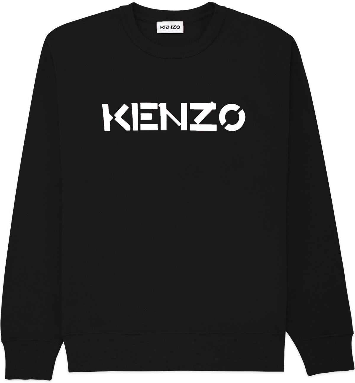 Kenzo: Black Logo Crew Sweater - 1